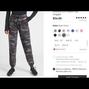 Athleta Girl Warm up Jogger - Black Camo